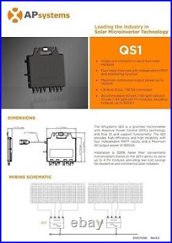 APsystems QS1 Single Phase Microinverter 4PVs 240V AC-60Hz 1200W 300W per CH