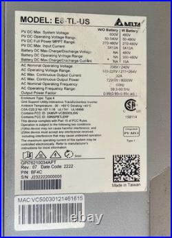 Delta M8-TL-US Solar Grid Tie High Voltage Solar Inverter 8kW 32 Amp 600V