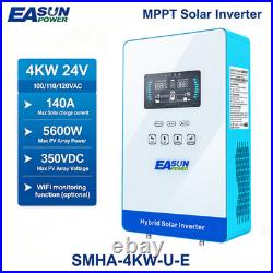 EASUN 24V 4KW Solar Hybrid Inverter Off Grid 140A MPPT Charge 120VAC PV 5600W