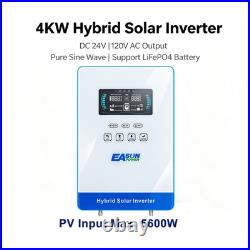 EASUN 24V 4KW Solar Hybrid Inverter Off Grid 140A MPPT Charge 120VAC PV 5600W
