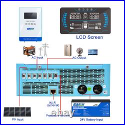 EASUN 24V 4KW Solar Hybrid Inverter Off Grid 140A MPPT Charge 120VAC PV 5600W