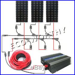 ECO 480W Kit 3pcs 160W Mono Solar Panel with 500W Grid Tie Inverter 12V Home Power