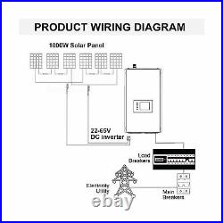 ECO-WORTHY 1000W 1KW MPPT Solar Grid Tie Inverter Power Limiter DC 22 to 65V