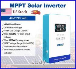 Easun 4KW 4000W 24V Hybrid Solar Inverter with MPPT 140A Pure Sine Wave Output
