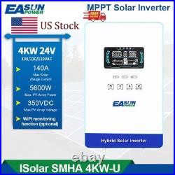 Easun 4KW 4000W 24V Hybrid Solar Inverter with MPPT 140A Pure Sine Wave Output