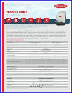 Fronius 4,210,076,800 Primo 11.4-1 Solar Inverter 11,400W 208/240VAC NEMA 4X