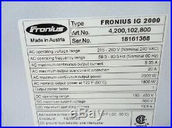 Fronius IG 2000 Grid Tie Inverter 215 260V 59.3 60.5 Hz
