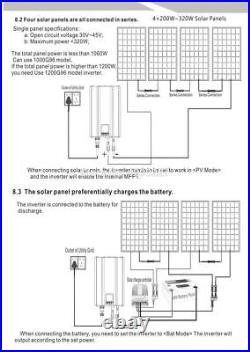 Grid Tie Inverter Battery Discharge Power Mode DC 48V 72V 96V AC 110V-240V Home