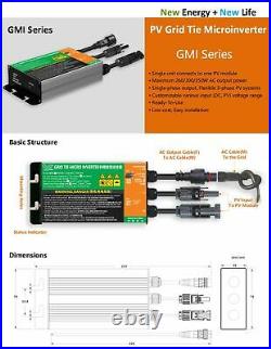 Grid Tie Micro Inverter Solar DC18V-50V AC110V-230V waterproof Smart Inversor