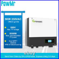 Growatt 5000W OFF/On Grid-tie Solar Inverter Dual MPPT IP65 PV550V AC230V