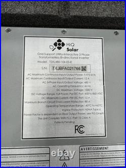 HiQ Solar TSXL480-10k-ES-E Inverter 10kW 480V 3 Phase Grid-Tie Bi-Directional