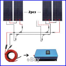 Home Grid Tie Solar System Roof Kit 100W 160W Solar Panel + 1000W Inverter Home
