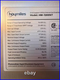 Hoymiles Hm-1200NT Microinverter 25 Year Warranty. New