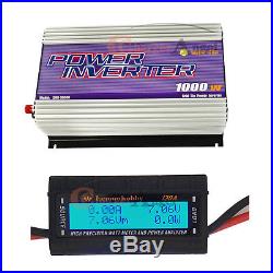 MPPT Solar 1000W watt Grid Tie Inverter 22V-60VDC TO 110V/120VAC+ LCD Watt Meter