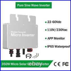 Micro Solar Grid Tie Inverter WIFI App Waterproof 350W DC 22-50V AC 110V 230V