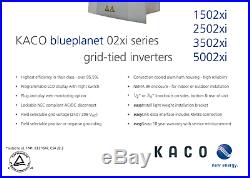 NEW KACO 1502xi 1.5 KW GRID TIE SOLAR INVERTER NON AFCI With KACO FACTORY WARRANTY