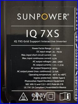 NEW SUNPOWER IQ7XS Microinverter Grid Support Interactive Inverter IQ7XS-96-2-US