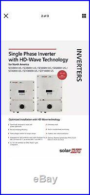 New SolarEdge HD-Wave Single Phase Grid Tied Solar Inverter SE3000H-US000NNU2