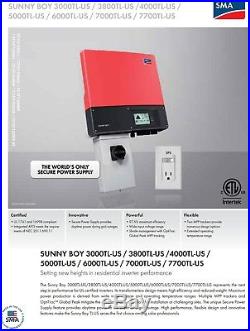 New Sunny Boy SB3000TL-US-22 3kw SMA MPPT grid tie Inverter with DC Disconnect