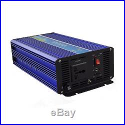 Off Grid Tie Inverter 1000W Pure Sine Wave Inverter DC12V to AC110V/220V Blue