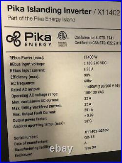 PIKA GENERAC X11402 120/208 3ph SOLAR GRID-TIED ISLANDING INVERTER 11.4kw