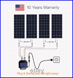 Plug-in grid-tie solar power kit without solar panels