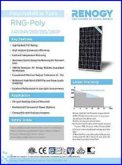 Renogy grid tied solar panel kit, Enphase Micro Inverter, 5Kw System, Envoy