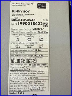 SMA In-Grid Solar Inverter 5000W