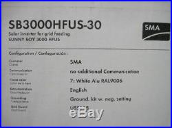 SMA SB3000HFUS-30 Grid tied Inverter 3000w 208/240Vac with DC-Disconnect