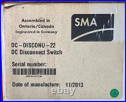 SMA Solar DC Disconnect Switch Use with Sunny Boy Grid Tie Inverter DC-DISCONU-22