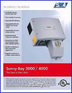 SMA Sunny Boy 3000w Grid-tie Inverter SB3000US-12 witho DC Disconnect