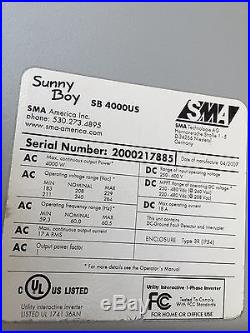 SMA Sunny Boy 4000w Solar Grid-tie Inverter SB4000US With DC Disconect