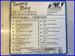SMA Sunny Boy SWR-2500U 240v Utility Interactive 1-Phase Grid Tie Inverter