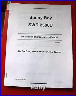SMA Sunny Boy SWR-2500U Utility Interactive 1-Phase Grid Tie Inverter 240V