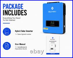 SUMRY 3.6KW Hybrid Solar Inverter 24V 120V Pure Sine Wave MPPT 120A Dual Output