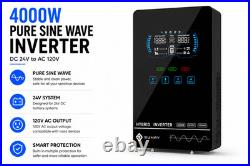 SUMRY 4000W 24V Hybrid Solar Inverter 140A MPPT Pure Sine Wave 120V AC