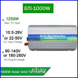 Solar Grid Tie Inverter 1000W MPPT 18V36V 394209117mm Panel Pure Sine Wave