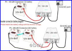 Solar Grid Tie Inverter 600W MPPT Adjustable Battery Durable Discharge Power