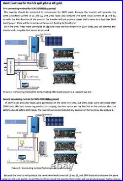 Solar Grid Tie Inverter WIFI MPPT 1000W 2000W Limiter Sensor Battery Discharge