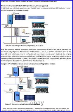 Solar Grid Tie Inverter WIFI MPPT 1000W 2000W Limiter Sensor Battery Discharge