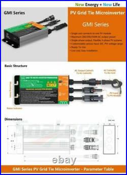 Solar Grid Tie Micro Inverter MPPT 260-350W DC/AC 110/220v Waterproof IP55 Tools