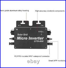 Solar Grid Tie Micro Inverter WiFi Control Auto Identification DC To AC Black US