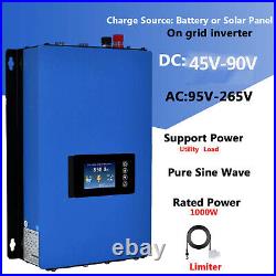 Solar Inverter Grid Tie 1000With2000W Pure Sine Wave Source Solar Panel or Battery