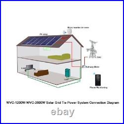 Solar Micro Grid Tie Inverter WVC DC22-60V 120V230VAC 50/60hz IP65 System 1600W