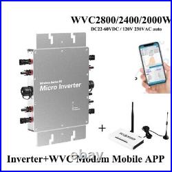 Solar Micro Grid Tie Power Inverter Input DC 22v-60v AC110v 220v App Monitoring
