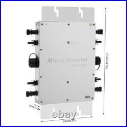 Solar Micro Inverter 1200W MPPT Grid Tie Pure Sine Wave DC to AC LCD Waterproof