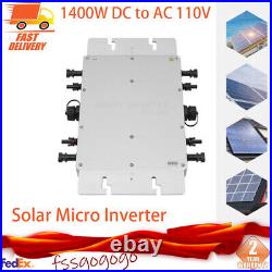 Solar Micro Inverter 1400W Waterproof Grid Tie MPPT Pure Sine Wave DC to AC 110V
