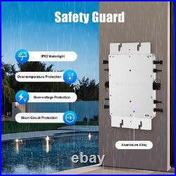 Solar Micro Inverter Waterproof WVC-1200W Grid Tie MPPT Pure Sine Wave DC to AC