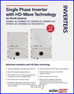 SolarEdge 11.4 kW SE11400H-US000BEU4 HD Wave Solar Inverter