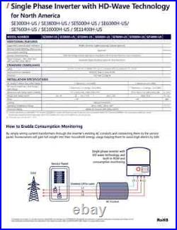 SolarEdge 11.4 kW SE11400H-US000BEU4 HD Wave Solar Inverter